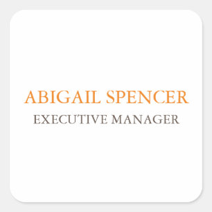 Klassisches Schlichtes, einfaches und Berufliches  Quadratischer Aufkleber