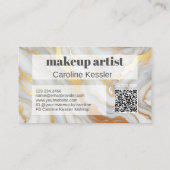 Klassisches, schlichtes graues, weißes Marmor Visitenkarte (Rückseite)