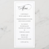 Klassisches schlichtes Hochzeitsmenü Programm (Vorderseite)