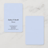 Klassisches schlichtes, minimalistisches Blau Visitenkarte (Vorne/Hinten)
