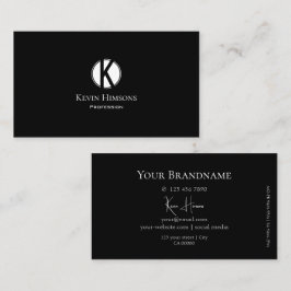 Klassisches Schlichtes Schwarz mit weißem Kreis un Visitenkarte