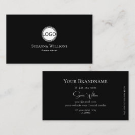 Klassisches Schlichtes Schwarz mit weißem Kreis un Visitenkarte