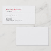 Klassisches Schlichtes Schwarz/Weiß Minimalistisch Visitenkarte (Vorne/Hinten)