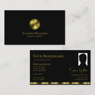 Klassisches Schlichtes Schwarzes Gold mit Logo und Visitenkarte