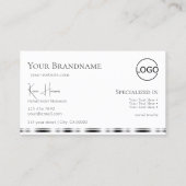 Klassisches Schlichtes Silber mit Monogramm und Lo Visitenkarte (Rückseite)