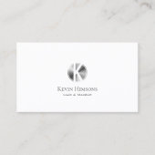 Klassisches Schlichtes Silber mit Monogramm und Lo Visitenkarte (Vorderseite)