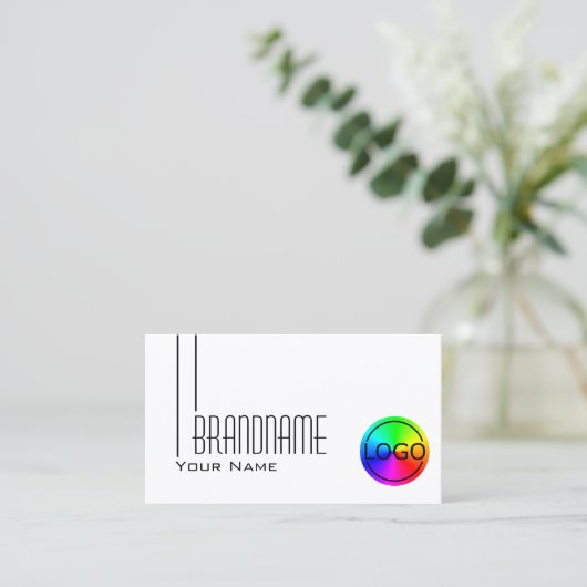 Klassisches Schlichtes Weiß mit Beruflichem Logo Visitenkarte (Stehend Vorderseite)