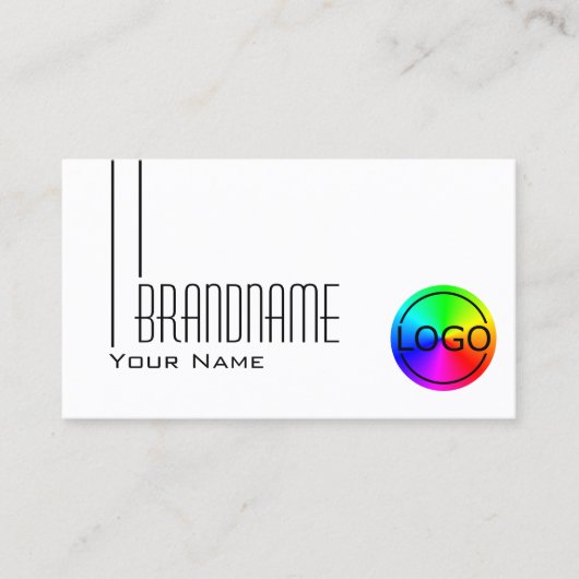 Klassisches Schlichtes Weiß mit Beruflichem Logo Visitenkarte (Vorderseite)