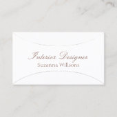 Klassisches Schlichtes Weiß mit Rose Gold-Dekor ei Visitenkarte (Vorderseite)