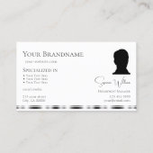 Klassisches Schlichtes Weißsilber mit Logos und Fo Visitenkarte (Rückseite)