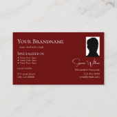 Klassisches Schlichtes Weißweinrot mit Logo und Fo Visitenkarte (Rückseite)