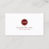 Klassisches Schlichtes Weißweinrot mit Logo und Fo Visitenkarte (Vorderseite)