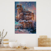 Klassisches Schloss, mittelalterliches Winterschlo Poster (Küche)