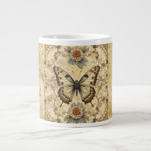 Klassisches Schmetterlings- und Blumengartenmuster Jumbo-Tasse