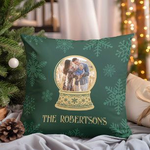 Klassisches Schnee-Globus-Foto Personalisiertes We Kissen