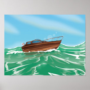 Klassisches Schnellboot Poster