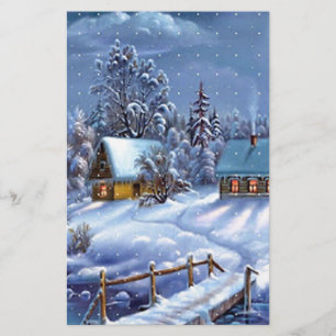 Klassisches, schönes, vintage Weihnachtsbild Briefpapier