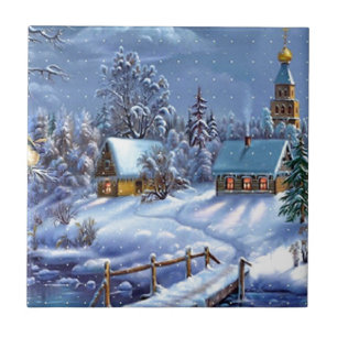Klassisches, schönes, vintage Weihnachtsbild Fliese