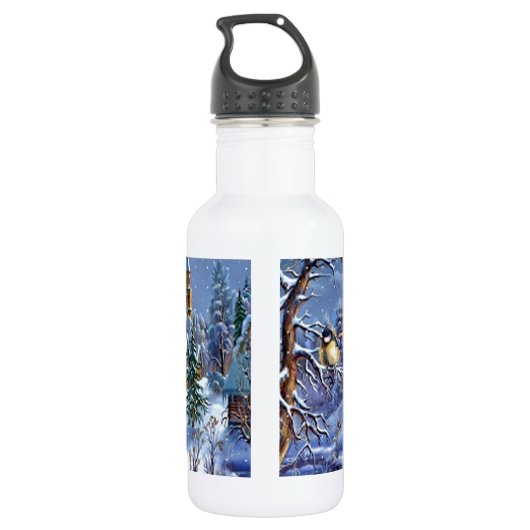 Klassisches, schönes Weihnachtsbild Edelstahlflasche (Rückseite)