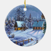 Klassisches, schönes Weihnachtsbild Keramik Ornament (Hinten)