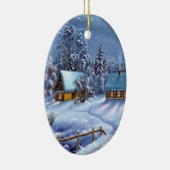 Klassisches, schönes Weihnachtsbild Keramik Ornament (Rechts)