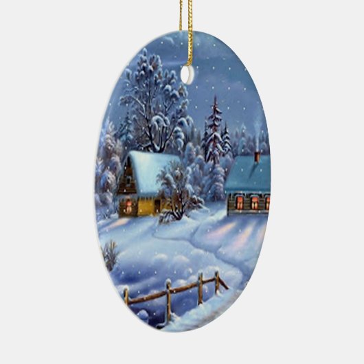 Klassisches, schönes Weihnachtsbild Keramik Ornament (Rechts)