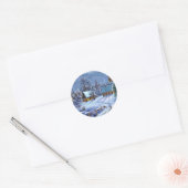 Klassisches, schönes Weihnachtsbild Runder Aufkleber (Umschlag)