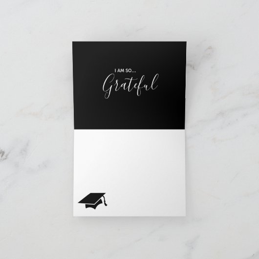 Klassisches Schwarz | Abschluss Dankeskarte (Innenseite)