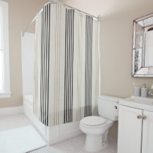 Klassisches Schwarz-Beige-Ticking-Streifenmuster