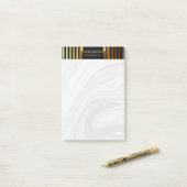 Klassisches schwarz blaues Gold Eleganter Luxus Post-it Klebezettel (Auf Schreibtisch)