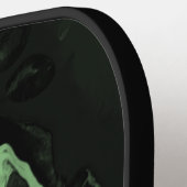 Klassisches Schwarz Dekorativ W Personalisiert Pickleball Schläger (Linke Seite)