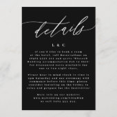 Klassisches Schwarz - Details zur Hochzeit auf der Einladung (Rückseite)