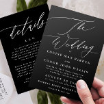 Klassisches Schwarz - Details zur Hochzeit auf der Einladung<br><div class="desc">Klassisches Schwarz Die Hochzeitsdetails auf der Rückseite Einladung</div>