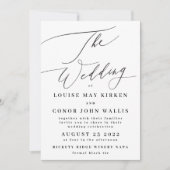 Klassisches Schwarz - Details zur Hochzeit auf der Einladung (Vorderseite)