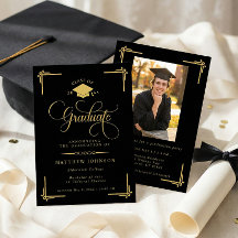 Klassisches Schwarz Gold Absolventenball