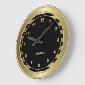 Klassisches Schwarz & Gold mit Streifen Große Wanduhr (Winkel)