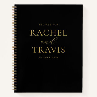 Klassisches Schwarz-Gold-Rezept Notizblock