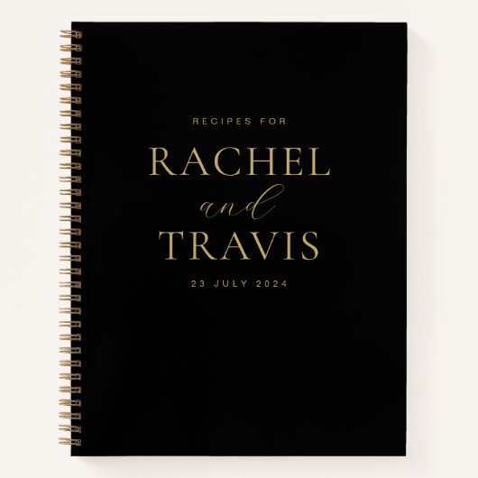 Klassisches Schwarz-Gold-Rezept Notizblock (Vorderseite)