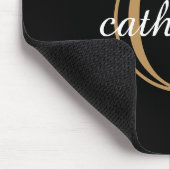 Klassisches Schwarz-Gold-Schrift-Monogramm Mousepad (Ecke)