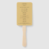 Klassisches Schwarz-Gold-Script-Hochzeitsprogramm Fächer (Rückseite)