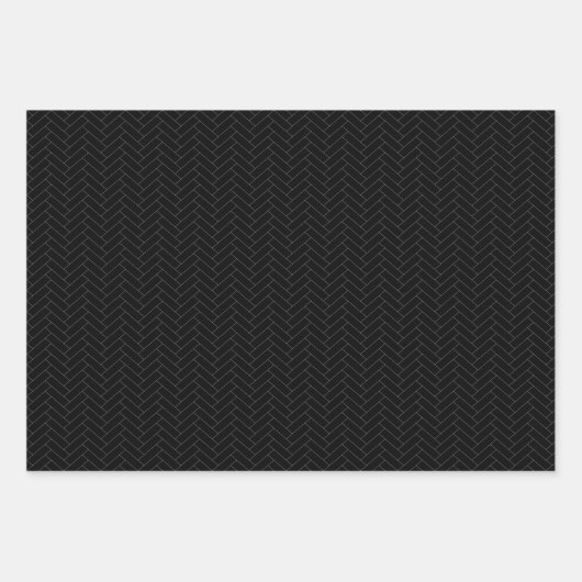 Klassisches Schwarz-Grau-Kronenmuster Geschenkpapier Set (Vorderseite)