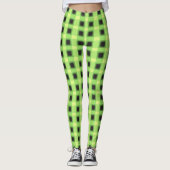 Klassisches Schwarz-Mindaro-Karo-Muster Leggings (Vorderseite)