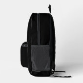Klassisches Schwarz mit elegantem Barockmonogramm Bedruckter Rucksack (Rechts)