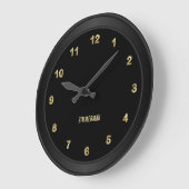 Klassisches Schwarz mit Gold Große Wanduhr (Winkel)