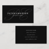 Klassisches Schwarz mit zwei Buchstaben, Extravaga Visitenkarte (Vorne/Hinten)