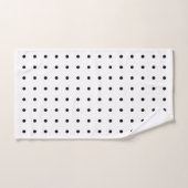 Klassisches Schwarz-Polka-Punktmuster auf Weiß Badhandtuch Set (Handtuch)