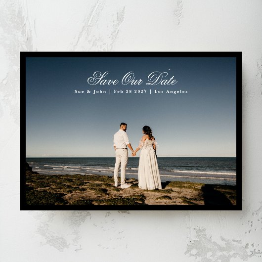 Klassisches Schwarz-Rahmen-Foto Save The Date