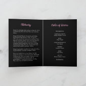 Klassisches Schwarz-Rosa-Beerdigungsprogramm Karte (Innenseite)