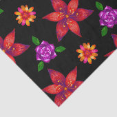 Klassisches Schwarz-Rot-Liberty-Blumenmuster Chic Seidenpapier (Ausschnitt)