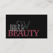 Klassisches Schwarz und Burgundy Einfach mit Monog Visitenkarte (Vorderseite)